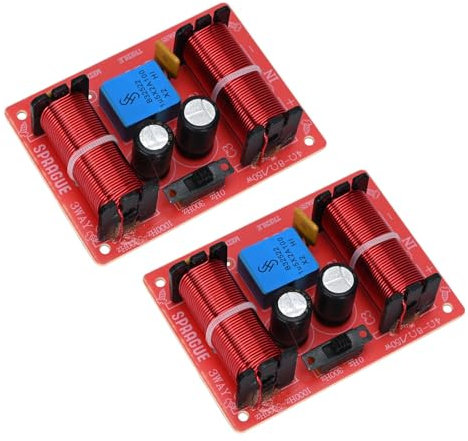 Podazz 2Pcs 3 Way Speaker Crossover, 150W Unit HiFi Home Speakers Audio Frequency Divider Crossover Filters