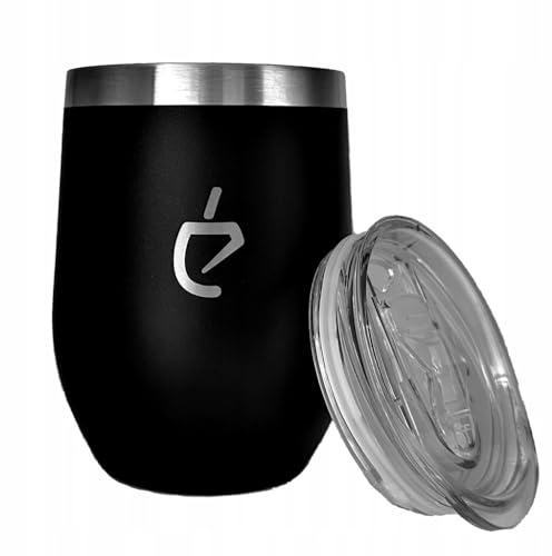 UN MATE Matebecher aus Edelstahl mit Deckel – 350 ml Thermo-Trinkbecher, doppelwandig, BPA-frei, isoliert, für Yerba Mate, Tee, Kaffee, spülmaschinenfest, schwarz