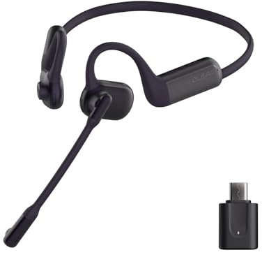 oleap Pilot P200b Pro Open Ear Wireless Headset with Noise Cancelling Microphone,50dB AI ENC Bluetooth Headphones with Mic for Work Calls Meetings Office,USB-C Dongle for Laptop PC