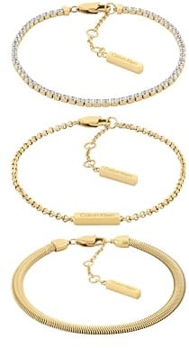 Calvin Klein Kollektion CK TRIO für Damen Set aus 3 Armbändern aus Edelstahl mit Kristallen – Erhältlich in Silber oder Gold