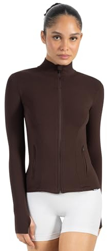SMILODOX Sportjacke Damen Kenna, Laufjacke mit Stehkragen, Sport Oberteil mit tailliertem Schnitt & Daumenlöchern, Körperbetonte Sportjacke, Fitness Oberteil ideal für Freizeit, Sport, Laufen & Yoga