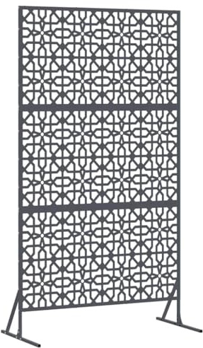 vidaXL Sichtschutz 100 x 50 x 180 cm Stahl Anthrazit | Robuster pulverbeschichteter Stahl, der ewig hält, Stylisches florales Gittermuster, Ideal für moderne Außenbereiche