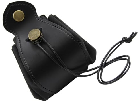 Toddmomy Kreative Würfeltasche aus Leder Strapazierfähiger Aufbewahrungsbeutel für Brettspiele und Schmuck Schwarz mit Kordelzug für Spielzubehör und Kleine Accessoires