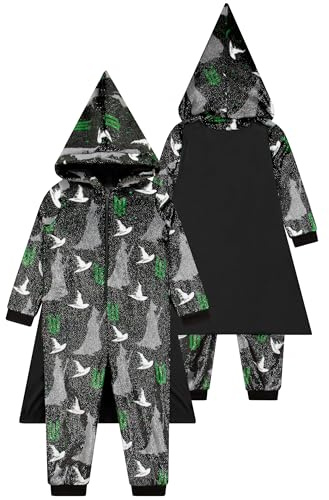 Wicked Girls Onesie With Cape, Elphaba Pyjamas, Elphaba Onesie For Kids, Kids Onesies, Ages 4 To 13 Years