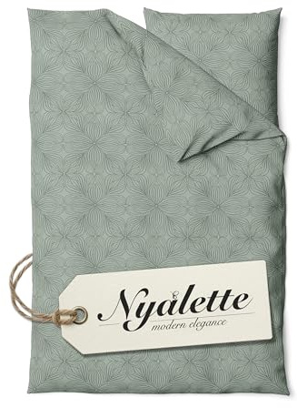 NYALETTE Bettwäsche 135x200 Baumwolle Bettwäsche-Sets Premium Grün Floral