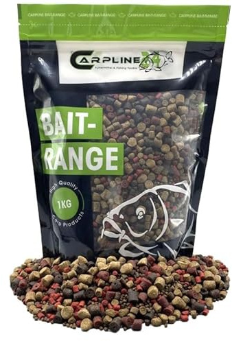 Carpline24 Halibut Pellet Mini Mix - 10 Kg - 2-9 mm - Karpfenfutter zum Anfüttern & Angeln von Karpfen, Carp Baits, Futterpellets als Angelköder, Verschiedene Partikelgrößen
