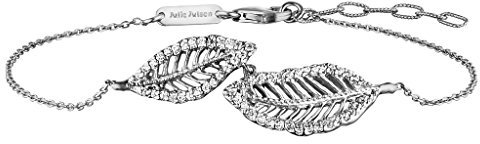 Julie Julsen JJBR10186.1 Damen Armband Blätter Sterling-Silber 925 Silber Weiß Zirkonia 19 cm