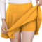 DJT Damen Mädchen Basic Solid Dehnbaren Informell Mini Skater Rock mit Shorts Gelb X-Large