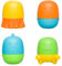 Ubbi Interchangeable Bath Toys for Toddlers and Baby, Colorful Mix and Match Baby Bath Accessory, Water Toys for Toddler Bath Playtime, Set of 4