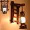 Hölzerne Retro Wandlampe Eisenindustrie Antike Wohnzimmer Wandbeleuchtung E27 Glas Lampenschirm Innenwandleuchte Loft Esszimmer Schlafzimmer Küche Korridor Beleuchtung Holz Lampe Wand Strahler