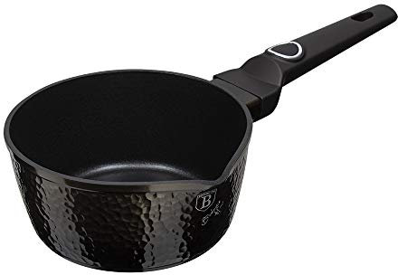 Berlinger Haus Saucepan 1.2 L | Induction and Electric Cookers | Cooking Pot 16 cm Titanium Coating Non-Stick | Glossy Black