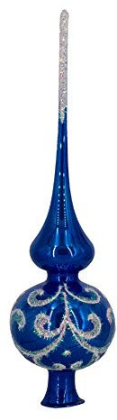 HolidayGiftShops Adorno para árbol de Navidad de Cristal Azul Brillante con Zafiro