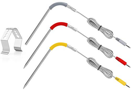 3er-Pack verbessertes Ersatz-Sonden-Set für Weber Igrill, ultraschnell und präzise bis zu 380 °C, Fleischgrillsonde, Umgebungssonde, kompatibel mit Igrill Mini, Igrill 2, Igrill 3 mit Sondenhalter