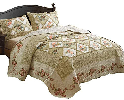 Tagesdecke Im Amerikanischen Stil Bettüberwurf Aus Baumwolle Gesteppte Tagesdecken 3-teilige Bettwäsche Dekoration Queen 220x240cm Multifunktion Alle Jahreszeiten Bettdecke + 2 Kissenbezug 50x70 cm,A