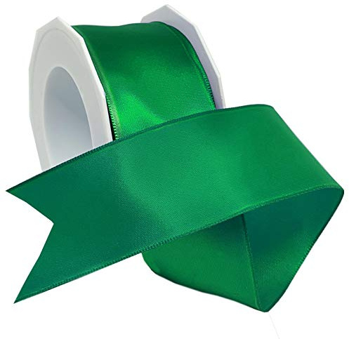 Morex Ribbon 09609/10-607 Satin mit Draht Band, Polyester, smaragdgrün, 1-1/2 inch by 10 yards, 9 Meter