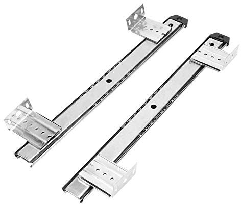 Ejoyous Rail de Guidage réglable pour tiroir de Clavier en Acier laminé à Froid, Coulisses pour tiroir ou Tablette Porte Clavier avec roulement à Billes et réglage en hauteu 356 × 32,5mm(Blanche)