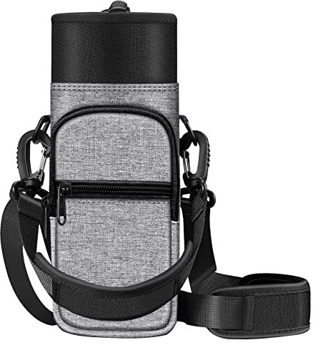 CASEBOT Tragetasche für Wasserflaschen, Flaschenhalter Trinkflasche Beutel mit Verstellbar Schultergurt und 2 Taschen fü Wandern Radfahren Camping Reisen Fitnesscenter