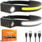 Dealeez 2er-Pack Stirnlampe LED 600 Lumen USB C Wiederaufladbar Kopflampe mit 230° Breitwinkel-Leuchte 1200mAh Akku IPX4 Wasserdicht Ultraleicht 80g Bewegungssensor 5 Lichtmodi Ideal als Helmlampe
