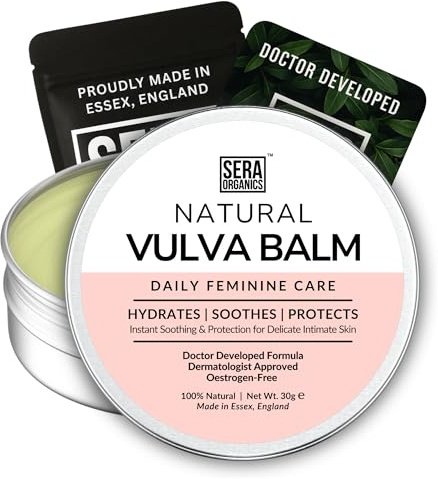 Vulva Balm Cream for Vaginal Dryness, Menopause Vulva Moisturiser (30g) | Oestrogen Free Doctor Developed Balm with Shea Butter, for Perimenopause, Postpartum and Sensitive Skin, by Sera Organics