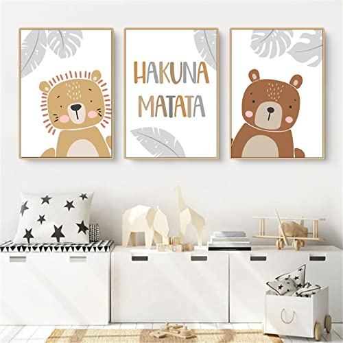 CULASIGN 3er Set Poster Kinderzimmer, Waldtiere Bilder Babyzimmer Deko Junge Mädchen, Tiere Kinderposter Set Wandbilder DIN A4 Kinderbilder ohne Bilderrahmen (CDG,40x50cm)