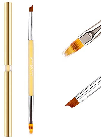 Ombre/French Nagel Pinsel Doppelseitig für Gelnägel Nagellack Nail Art Nailart mit Deckel und Ombre Brush Set, LEA-SHALL 2 Köpfe Ombre/Französisch Fein Pinselset für UV Nägel Gel