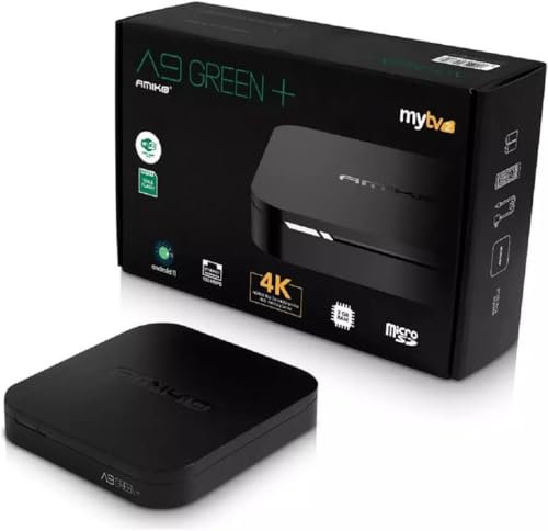 Amiko A11 Green Android IPTV Set Top Box Quad Core MYTV3 4K Internet TV Player MYTV Plus HDR HDR10 WiFi Green 2GB 16GB MY TV UK Plug