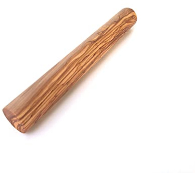 Teigroller Massiv Ø 4 cm Länge 25/30/35/40/45 cm wählbar, Pizzaroller, Nudelholz, handgemacht aus Olivenholz (Länge: 30 cm)