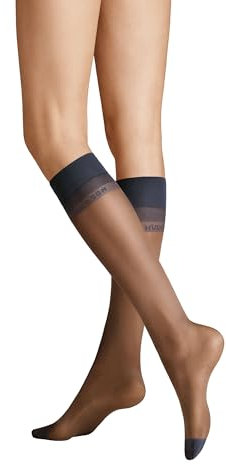 Hudson Damen Kniestrümpfe Glamour 20 transparenter Glanz 20 DEN Marine 0337 35-38