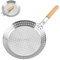 Abcsea 1 Stück Grillpfanne mit Loch, Wok für Grill, BBQ Grill Pan, Wok Pfanne Edelstahl, Nicht Leicht zu Kleben