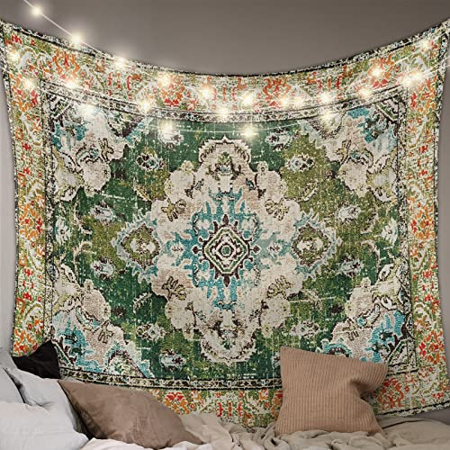 CarpetGBN0864 Tapiz para colgar en la pared estilo persa verde geometría alfombra tapices tapiz de pared para niña niño hombre mujer dormitorio tapiz estético para decoración de dormitorio 40 x 60 pul