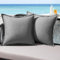 MIULEE Outdoor Kissen Wetterfest Kissenbezug Wasserdichter Dekorative Kissenbezüge Leinen-Optik Sofakissen Dekokissen für Garten Sofa Couch Wohnzimmer Schlafzimmer 2er Set 45x45cm Hellgrau