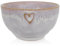 Mea-Living STONEWARE Schale polarweiß Herz, handgemachtes Steingut, 450 ml, wunderschönes handmade Geschirr