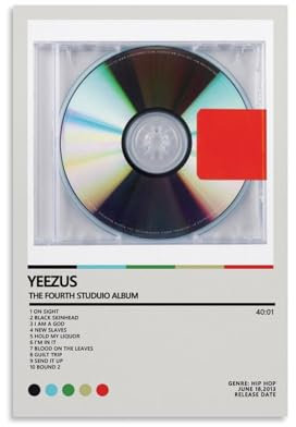 EVMILA Kanye West Poster Yeezus Poster Poster Dekorative Malerei Leinwand Wandkunst Wohnzimmer Poster Schlafzimmer Malerei,Wandkunst Bilddruck Moderne Familienzimmer Dekor 24x36inch(60x90cm)