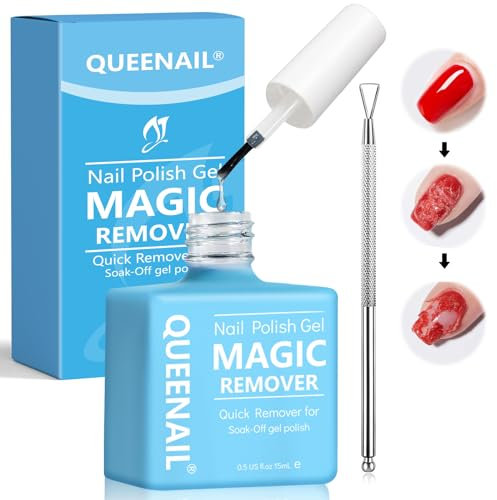 1pcs (15ml) Gel Acrylic Nail Polish Remover,Included Cuticle Pusher,Professional Gel Polish Remover for Nails,Magic Gel Remover Easily & Quickly Nail Polish Remove in 3-5 Minutes