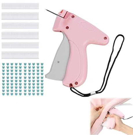Quick Clothing Fixer,Pistola per Punto per Vestiti,Mini Macchina da Cucire Rapida per Indumenti,Fissatore Rapido per Vestiti,Strumento per Micro Etichettatura per Abbigliamento (Rosa)