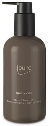 ipuro Classic CUIR Handseife 250ml - Flüssigseife vegan, mit Zitrus, Vanille, Leder und Hölzern Duft - Dermatologisch getestet - Seifenspender Braun - flüssige Handseife für geschmeidige Hände