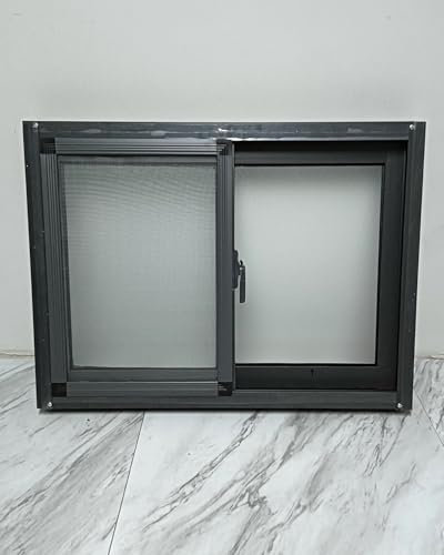 Finestra Sostituzione Finestra Piccola/Grande con Kit Ferramenta, Finestre Scorrevoli a Traversa per Pollai/Case Mobili/Capannoni con Serratura, Uso Interno ed Esterno(WxH 40x24in/100x60cm)