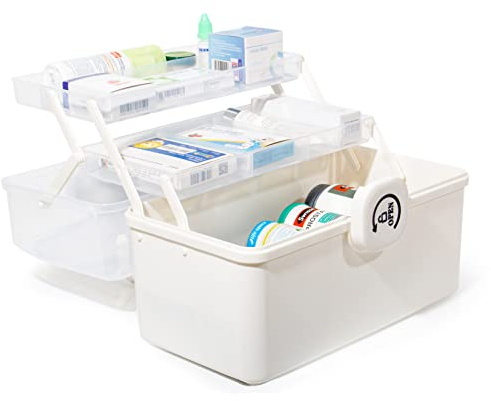 Theo&Cleo Medikamenten Aufbewahrung, Medizinbox, Hausapotheke Box, Apothekenbox, Medizinkoffer Groß