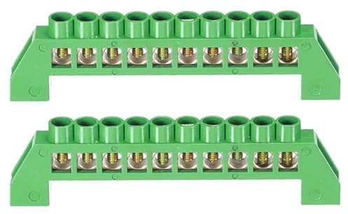 Barra di messa a terra terminale a 10 posizioni in filo di ottone a vite terminale bus bar blocco striscia di messa a terra guscio verde per distribuzione elettrica