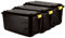 Strata 145L Heavy Duty Wheeled Storage Boxes - 3 Pack, Ideal for Home, Garage, Workshop Storage