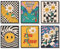 DRJCKOLOTH Retro Hippie Wandkunstdrucke,Jahre Vintage Wandkunst Poster,Wanddekoration Hippie Blume,Vintage Wanddeko,Ohne Rahme