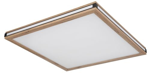 Ceiling Light Living Room Lamp LED Wood Effect 3 Light Modes 60 x 60 cm