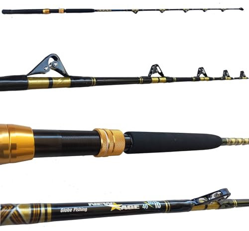 Canna Da Pesca Traina Tonno Con Carrucole Metri 1,65 Libre 60/100 Drifting