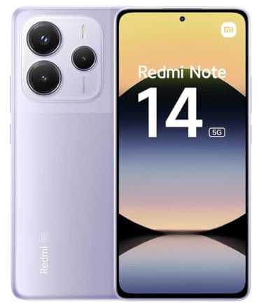 Xiaomi Redmi Note 14 5G - Smartphone de 8+256GB, Pantalla de 6.67 AMOLED FHD+ 120Hz, MediaTek Dimensity 7025-Ultra, cámara de 108MP, 5110 mAh, Cargador no Incluido, Morado (Versión ES)