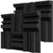 BXI Dick Akustikschaumstoff Paneele Set mit Diffusionsmuster, 30 x 30 x 7,8 cm, 12 Stück Hochdichte Schalldämmung Schallschutz Wand/Tür, 3D Schallabsorber Schwarz für Gaming Deko, Büro & Tonstudio