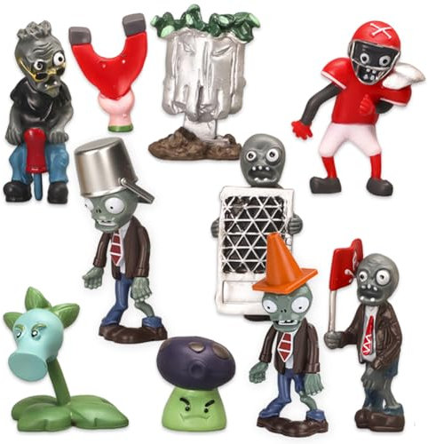 DKLQXCE Plants vs Zombies Toys, 10 Pcs Zombies Figuras, Decoración Para Tartas, Juguetes Zombies, Juego Personajes Juguetes, Mini Juego Decoración de Personajes, Regalo de Cumpleaños