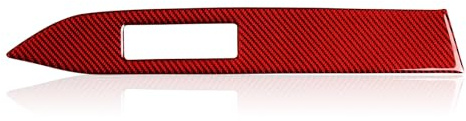 Lenkrad Abdeckung Aufkleber Carbon Fiber Instrument Panel Aufkleber Decals Innen Trim Abdeckung Für Ford Für Mustang GT 2015-2020 Zubehör Fenster Schalter Trim Aufkleber(Rot)