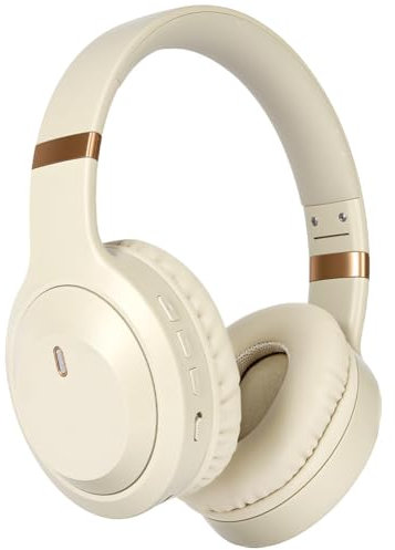 AXFEE ANC kabellose kopfhörer, Over Ear kopfhörer, kabellos Bluetooth mit Active Noise Cancelling 45h Spielzeit im ANC-Modus, Mikro, Hi-Res Audio, Bluetooth 5.4, Duale Verbindung(Aprikose)