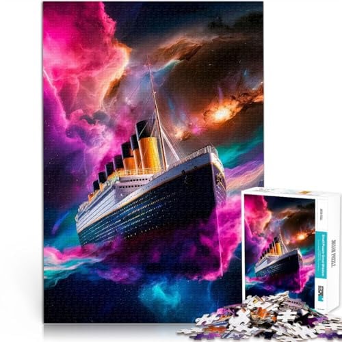 Puzzle 1000 Teile für Erwachsene Kosmische Titanic Aus Holz Geeignet für Kinder ab 14 Jahren Wanddekoration Weihnachtsgeburtstagsgeschenk。Größe：50x75cm/19.6x29.5Zoll