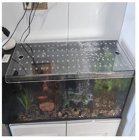 PEYNIR Aquarium Deckel Klare Aquariumabdeckung aus Acryl, Individuell Quadratisch Aquariumdeckel mit Springschutz mit Futteröffnung Verhindert(L12xW12in/30.5x30.5cm)